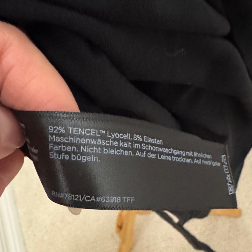 Eileen Fisher Black Sleeveless Dress with Front Tie - Picture 7 of 8